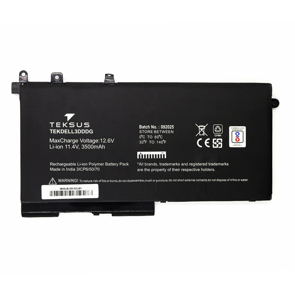 Teksus Laptop Battery Compatible For Dell Latitude 5480 | 5580 | 3DDDG view 2